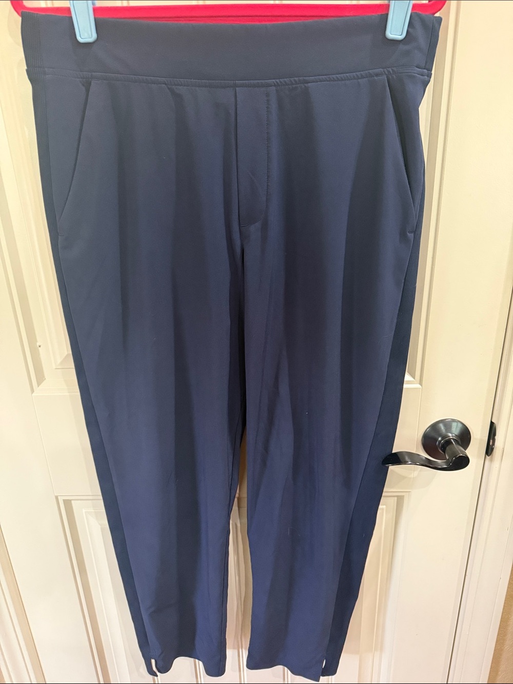 Athleta Navy Straight-Leg Pull-On Joggers